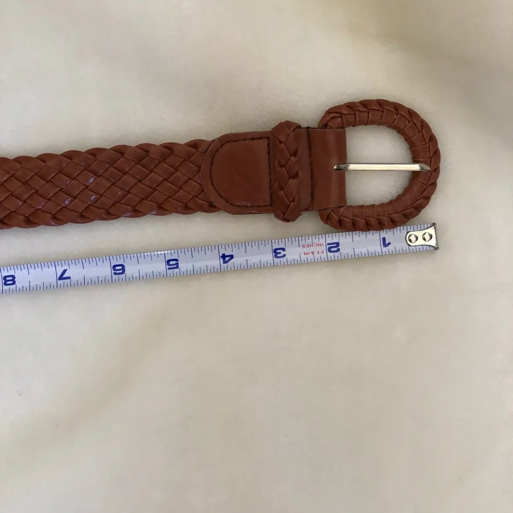 Brown braided belt